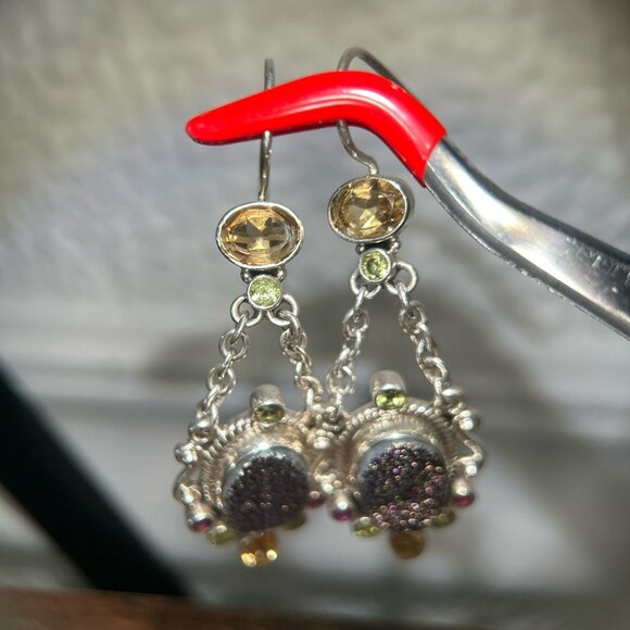 Nicky Butler 925 Multi Stone Druzy Earrings - Picture 5 of 8